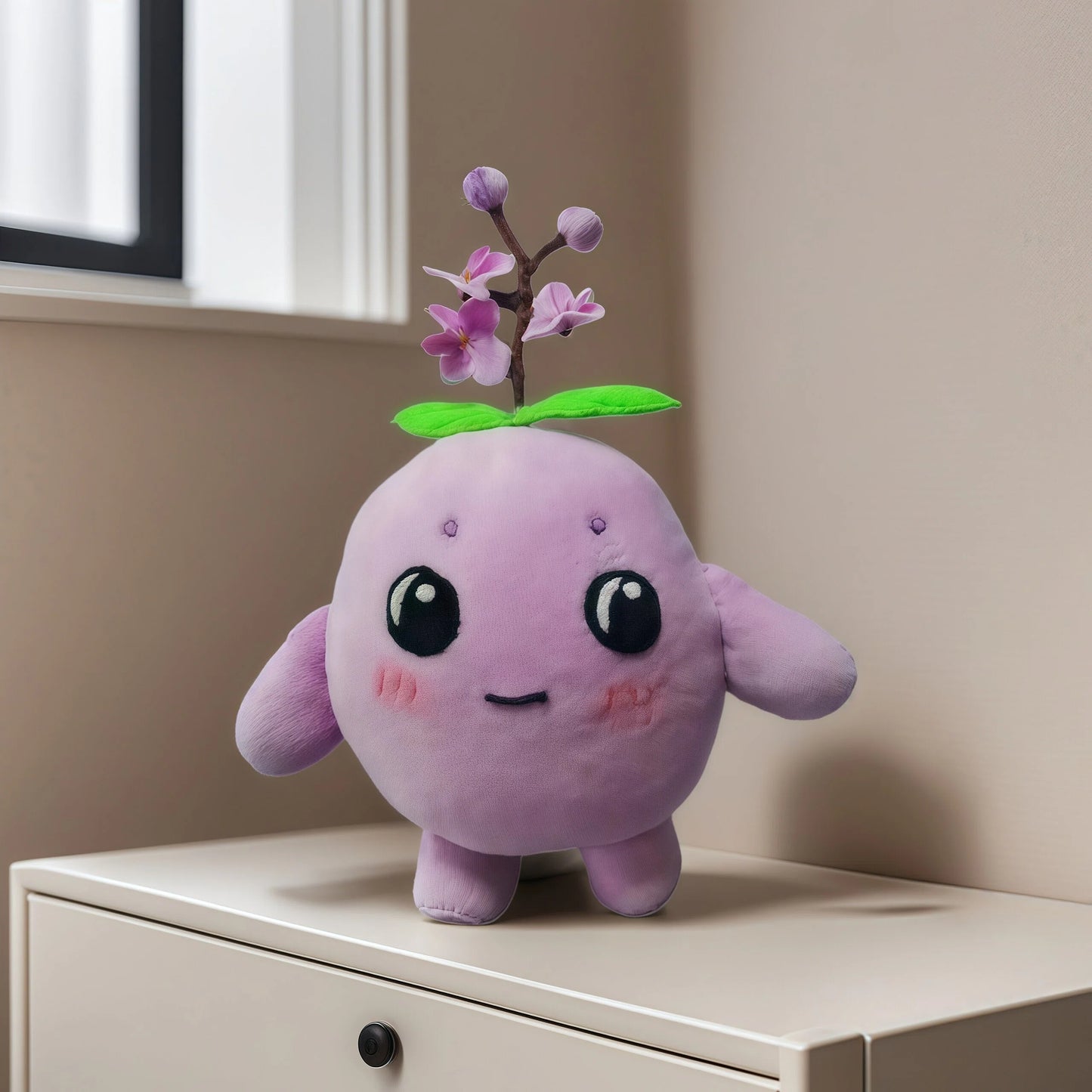 Handmade Purple Plum Blossom Stuffed Animal - Adorable Floral Plush Toy|6In