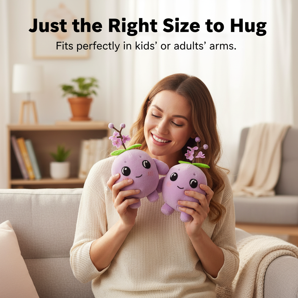 Handmade Purple Plum Blossom Stuffed Animal - Adorable Floral Plush Toy|6In