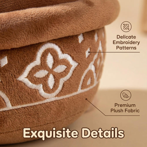 Artisan Pottery Plushie | Handmade 10-inch Soft Vase