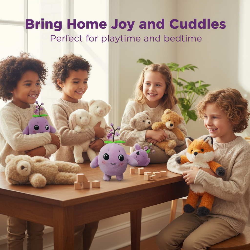 Handmade Purple Plum Blossom Stuffed Animal - Adorable Floral Plush Toy|6In