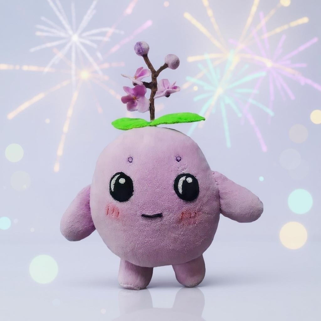 Handmade Purple Plum Blossom Stuffed Animal - Adorable Floral Plush Toy|6In
