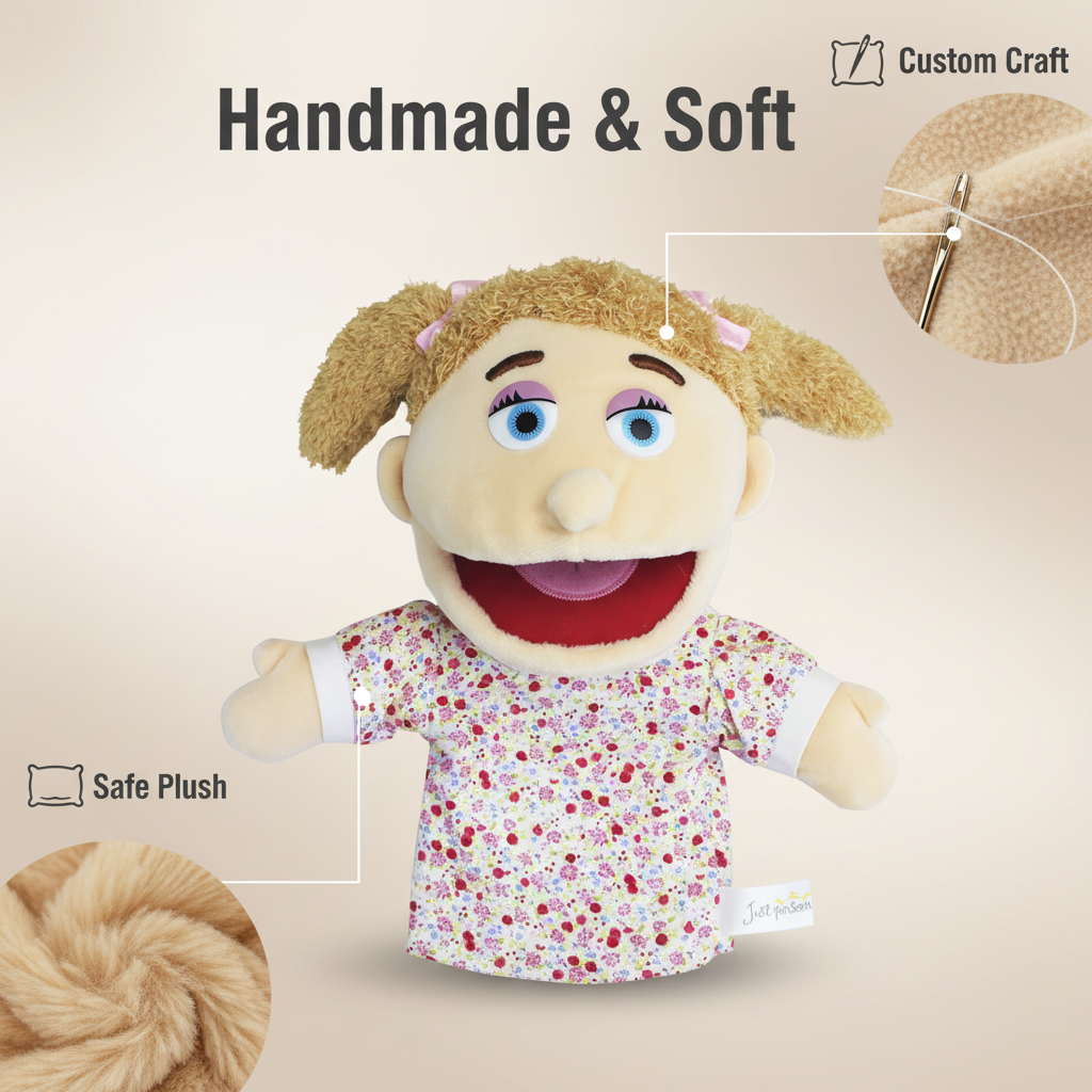 Custom Hand Puppet from Photo | Personalized Look-Alike Puppet | Portrait Handmade Plush Doll Gift Personalized Portrait Hand Puppet,Personalized Gift for Adults & Pet Lovers(8IN-20IN)