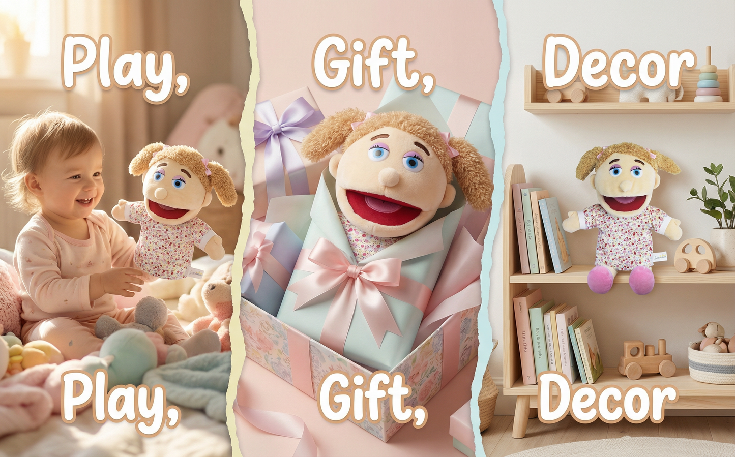 Custom Hand Puppet from Photo | Personalized Look-Alike Puppet | Portrait Handmade Plush Doll Gift Personalized Portrait Hand Puppet,Personalized Gift for Adults & Pet Lovers(8IN-20IN)