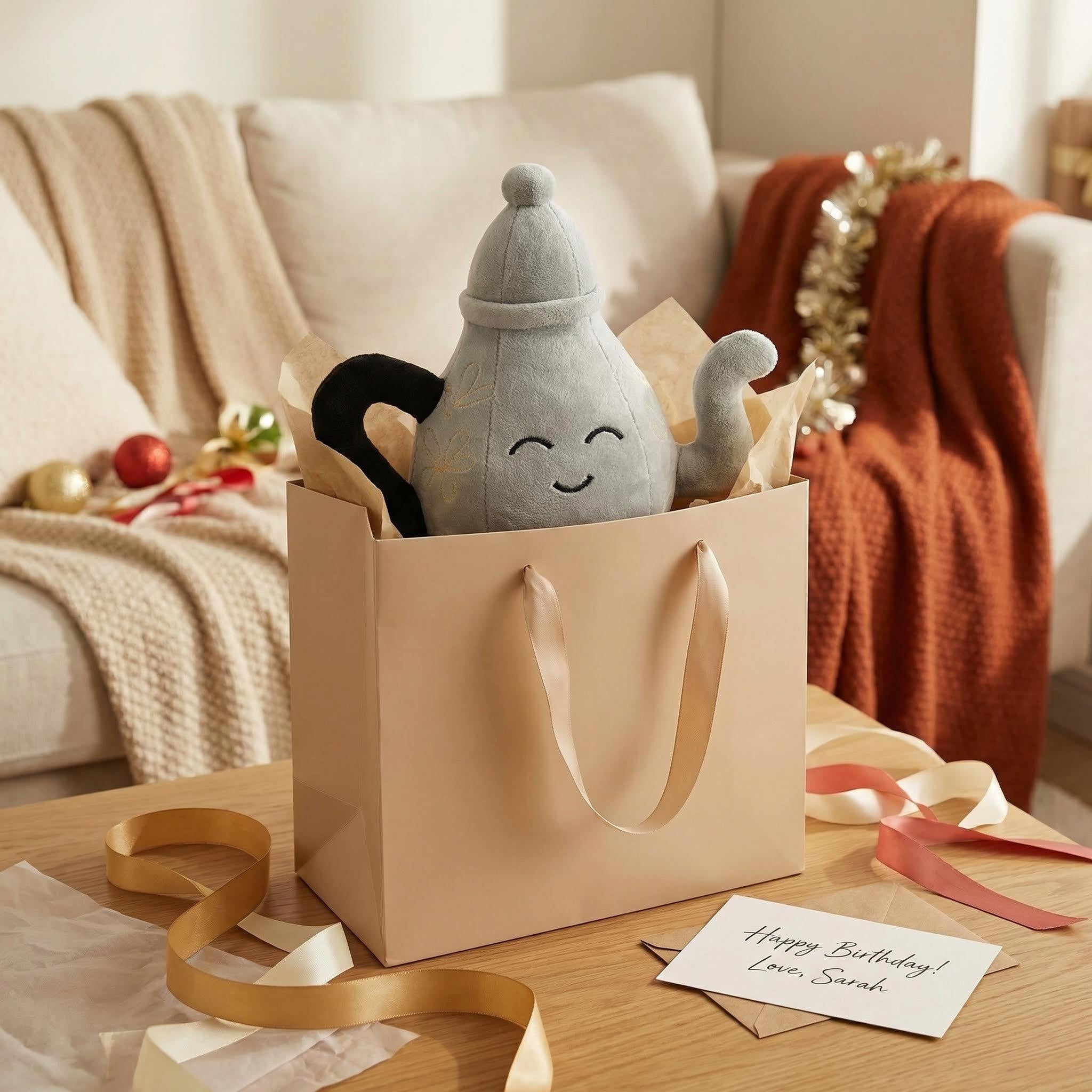 Handmade Teapot Plush - 10 Inch Soft Teapot Pillow, Artisan Sculptural Plush