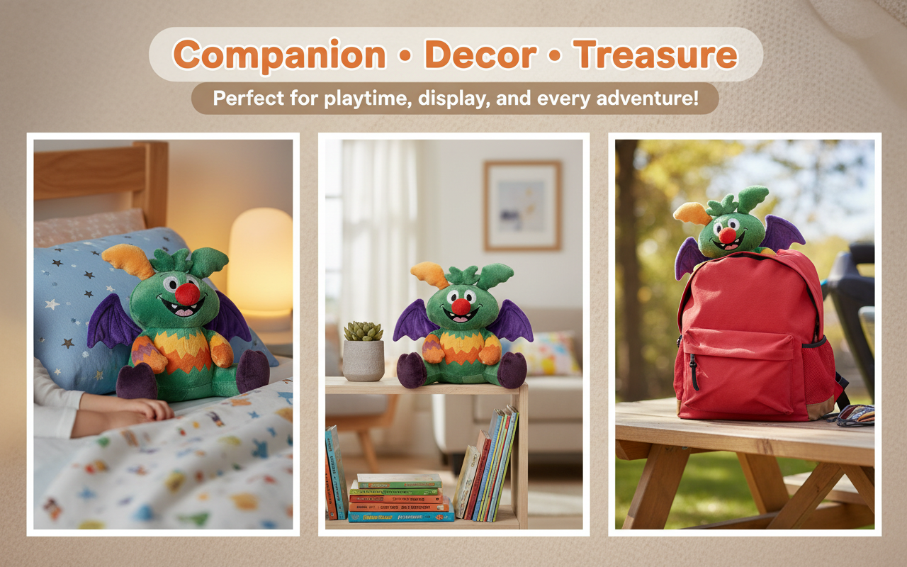 Mythical Plush Doll,Handmade Soft Stuffed Animal, Magical Monster | 10In