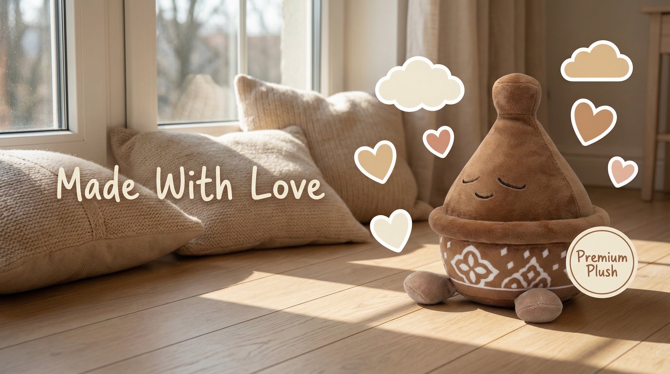 Artisan Pottery Plushie | Handmade 10-inch Soft Vase