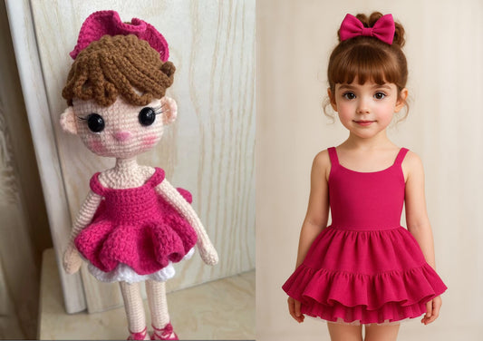 Custom Knitted Doll from Your Photo | Personalized Handmade Plush Toy | Unique Gift for Baby, Kids, Adults