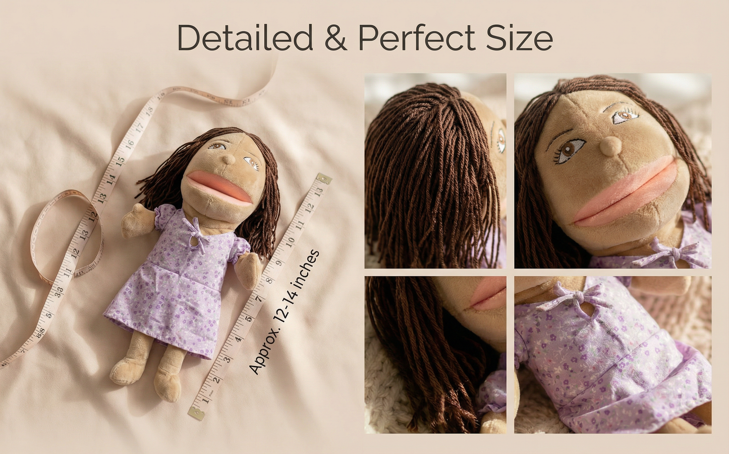 Custom Hand Puppet from Photo | Personalized Look-Alike Puppet | Portrait Handmade Plush Doll Gift Personalized Portrait Hand Puppet,Personalized Gift for Adults & Pet Lovers(8IN-20IN)