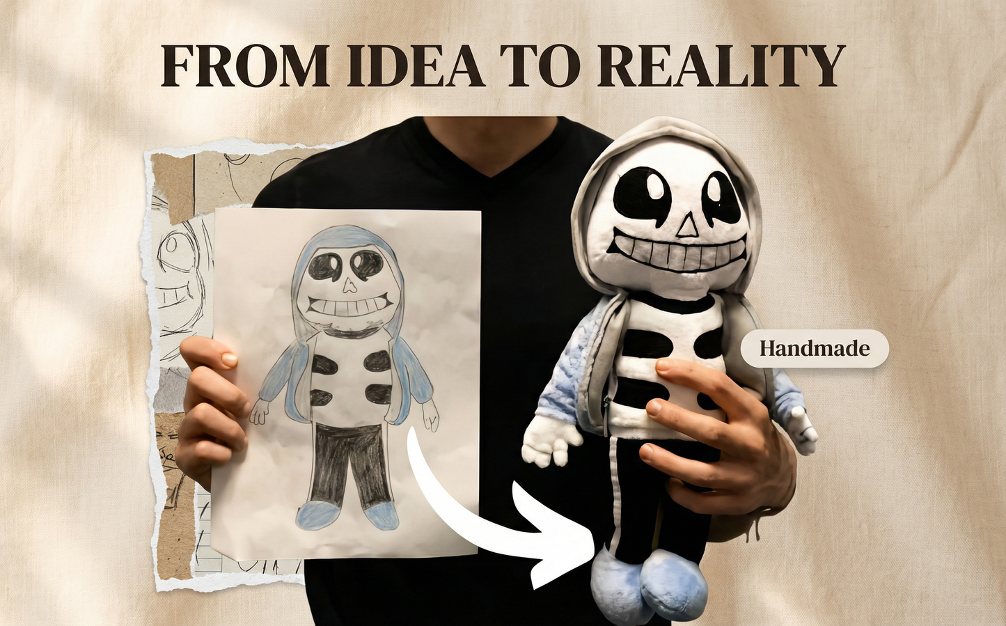 Custom Plush Doll from Photo - Handmade Stuffed, Personalized Plush Replica from Your Picture, Soft Customizable Plush for Birthday/Christmas/Anniversaries