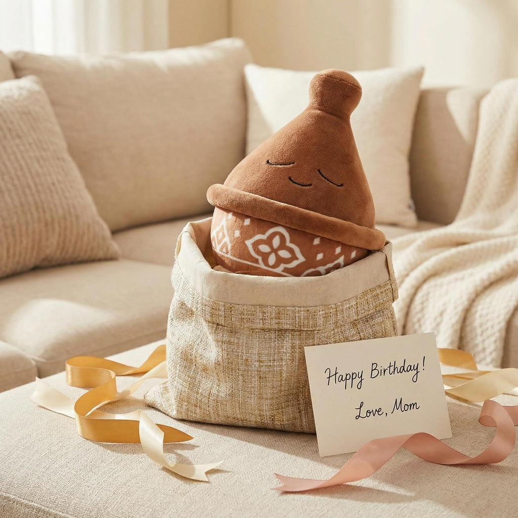 Artisan Pottery Plushie | Handmade 10-inch Soft Vase