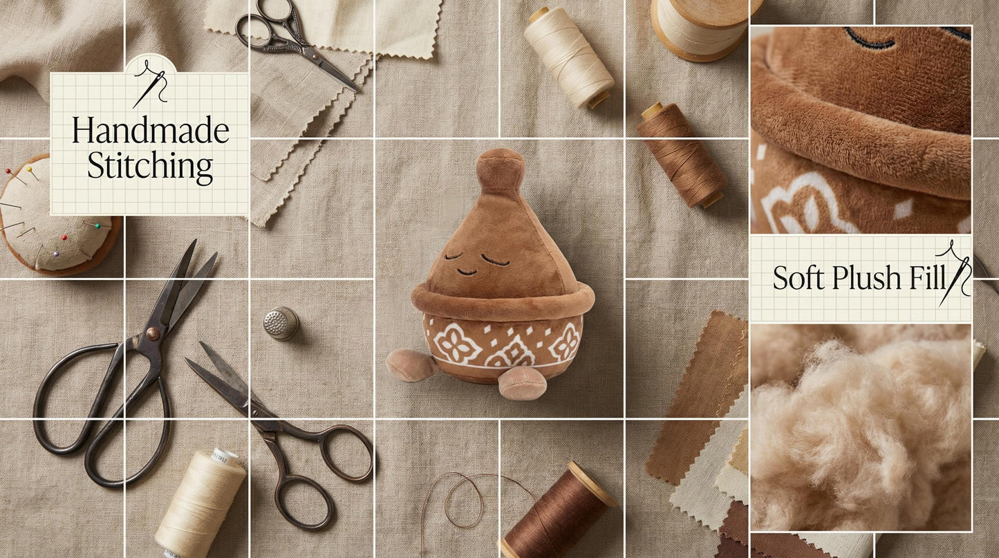 Artisan Pottery Plushie | Handmade 10-inch Soft Vase