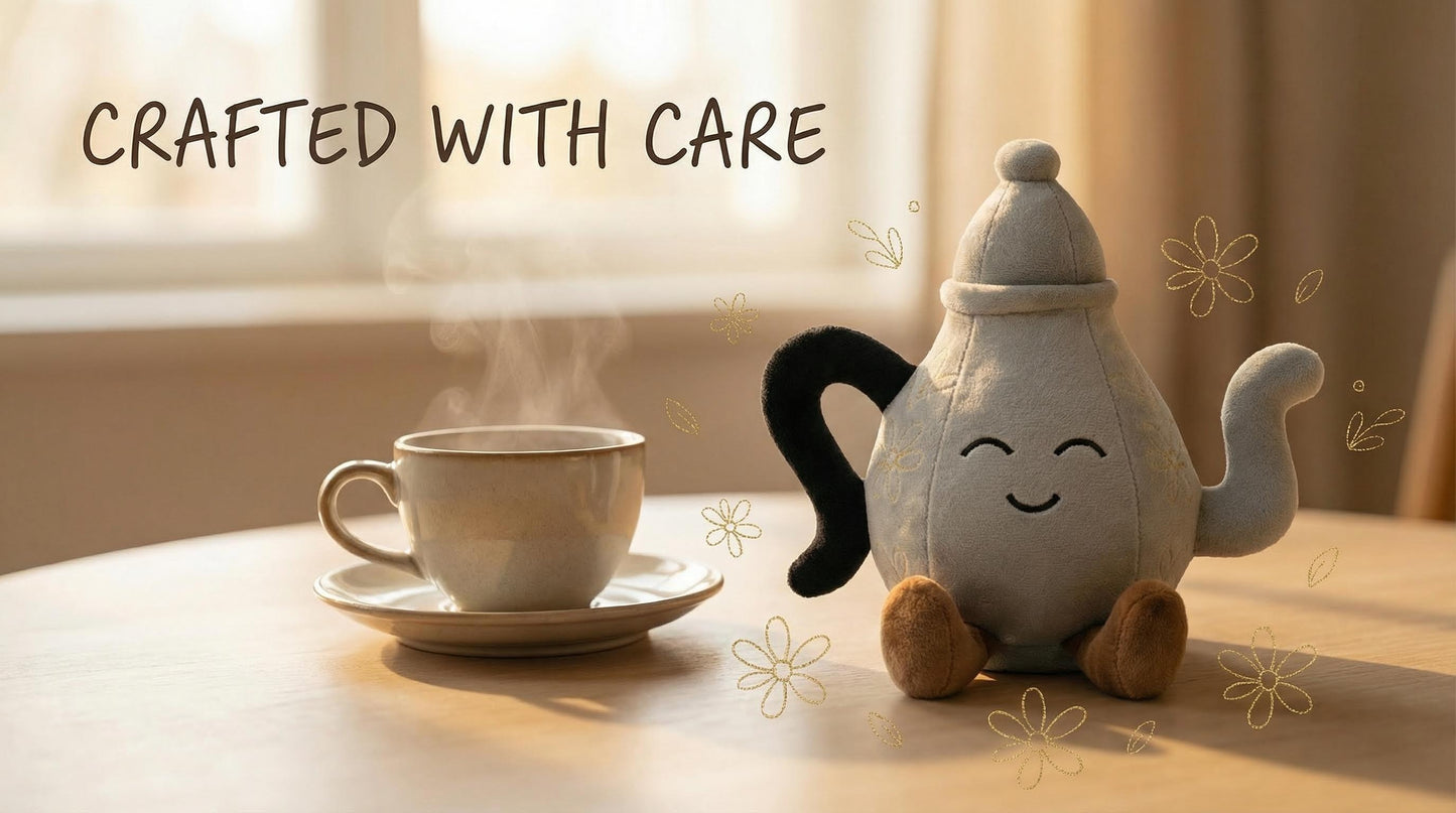 Handmade Teapot Plush - 10 Inch Soft Teapot Pillow, Artisan Sculptural Plush