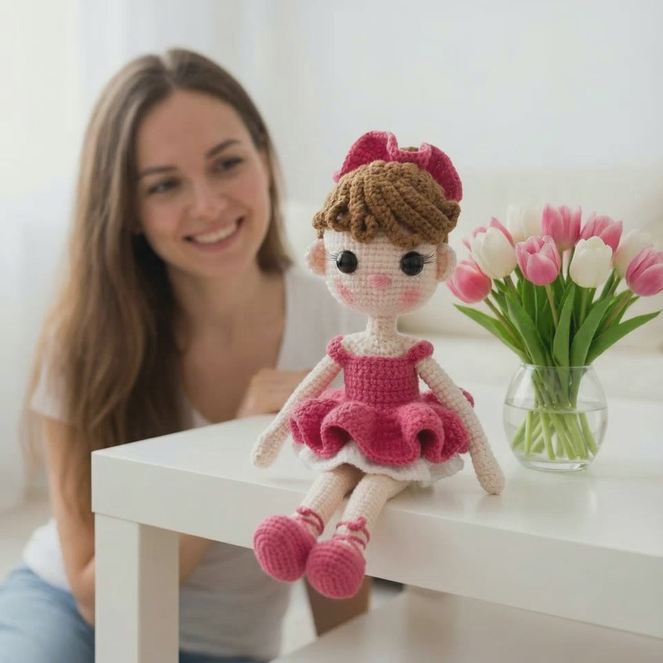 Custom Knitted Doll from Your Photo | Personalized Handmade Plush Toy | Unique Gift for Baby, Kids, Adults